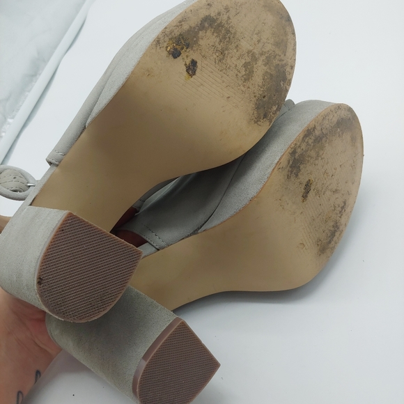 Steve Madden | Slyye Gray Platform Chunky Heels 7.